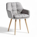 Fabric upholstered accent chair with tufted design and wooden legs 70 x 70 x 80cm