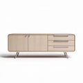 Modern wooden sideboard with silver handles suitable for living room 150 x 40 x 60cm