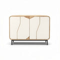 Modern sideboard with textured doors and wooden finish 80 x 40 x 70cm