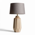 Wooden table lamp with fabric shade and black base 30 x 30 x 50cm