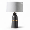 Ceramic table lamp with fabric shade and brass accent 30 x 30 x 60cm