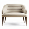 Fabric upholstered loveseat in cream color with wooden legs 80 x 80 x 70cm